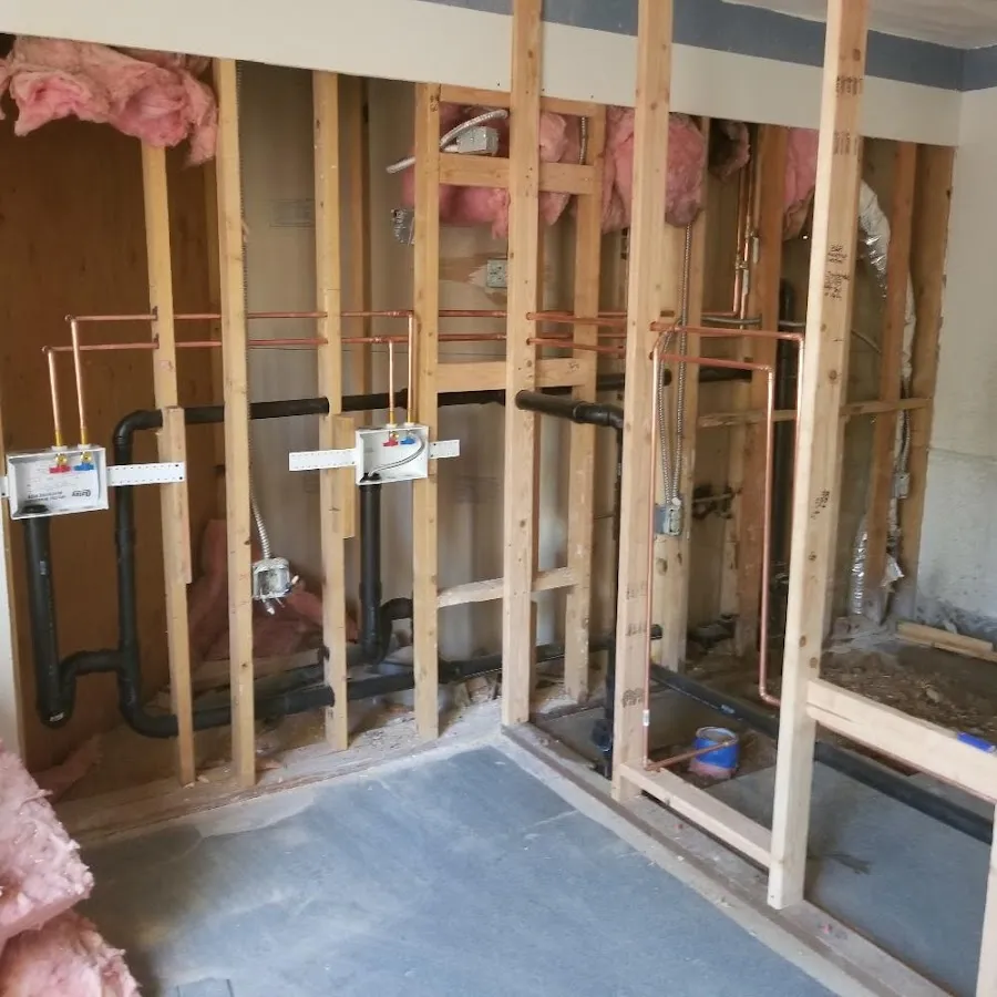 Copper pipe rough-in and plumbing installation in Daly City